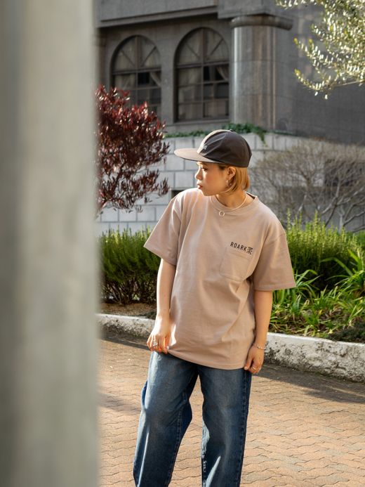 ROARK REVIVAL "LOGO" 9.3oz H/W POCKET TEE / Beige