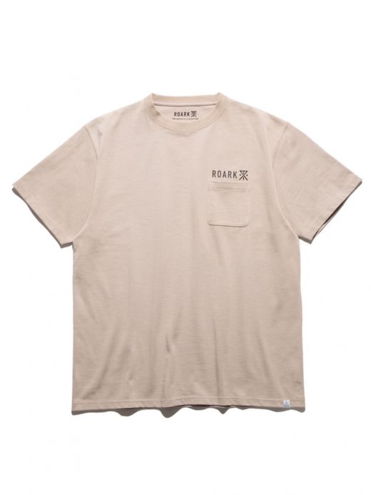ROARK REVIVAL "LOGO" 9.3oz H/W POCKET TEE / Beige