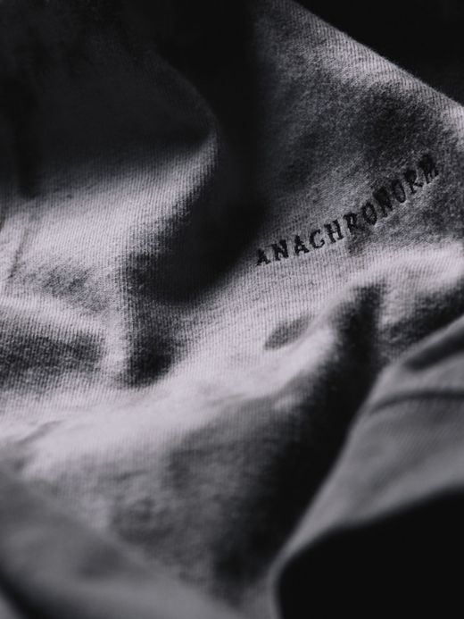 ANACHRONORM BLACK UNEVEN DYEING EMB L/S T SHIRT / Black