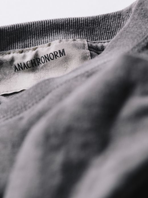 ANACHRONORM BLACK UNEVEN DYEING EMB L/S T SHIRT / Black