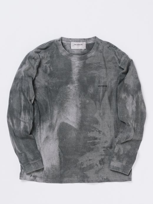 ANACHRONORM BLACK UNEVEN DYEING EMB L/S T SHIRT / Black