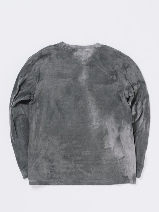 ANACHRONORM BLACK UNEVEN DYEING EMB L/S T SHIRT / Black