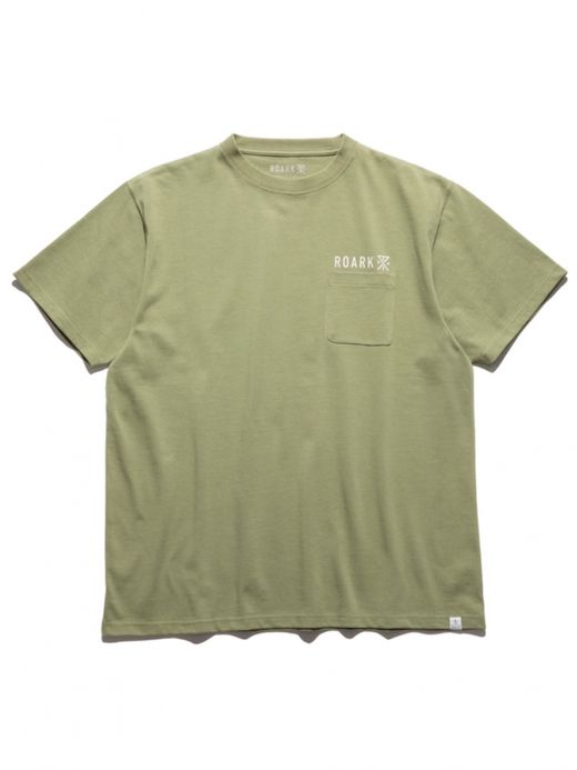 ROARK REVIVAL "LOGO" 9.3oz H/W POCKET TEE / Army