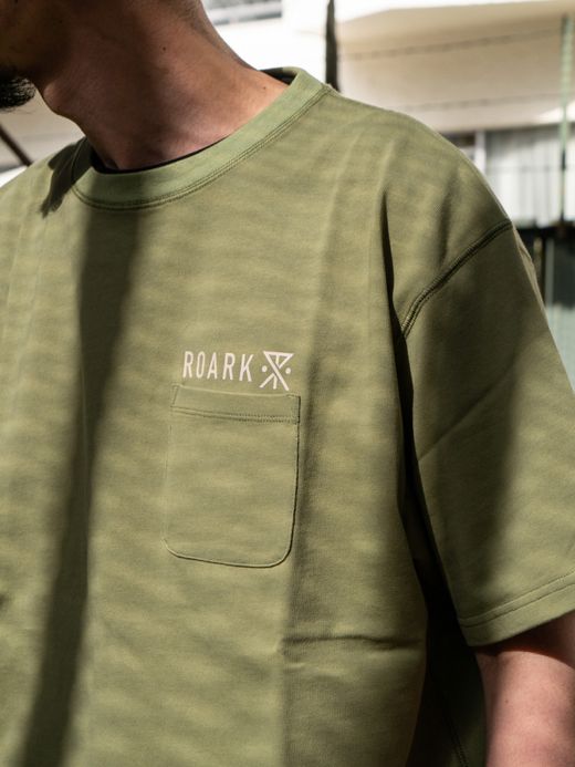 ROARK REVIVAL "LOGO" 9.3oz H/W POCKET TEE / Army