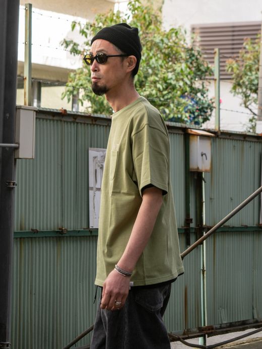 ROARK REVIVAL "LOGO" 9.3oz H/W POCKET TEE / Army