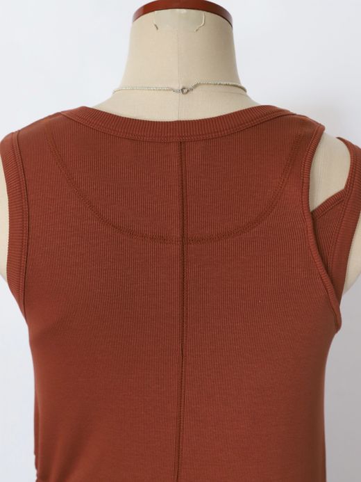 AMBERGLEAM STRETCH RIB ART DRESS / 4colors