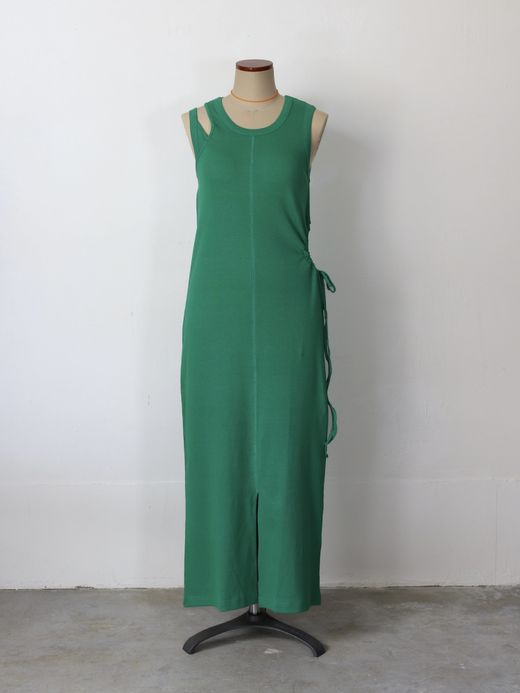 AMBERGLEAM STRETCH RIB ART DRESS / 4colors