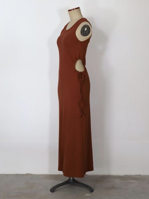 AMBERGLEAM STRETCH RIB ART DRESS / 4colors