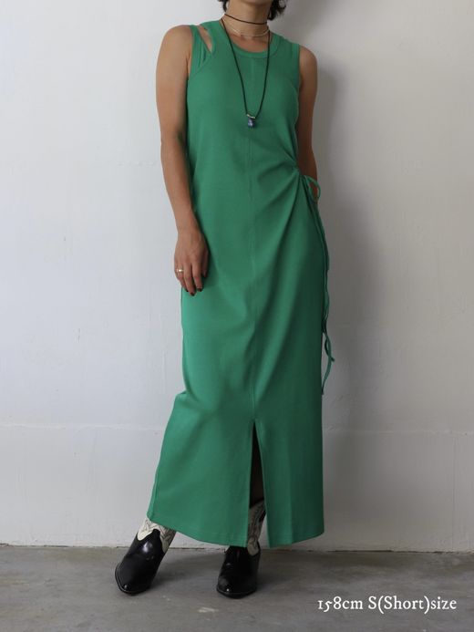 AMBERGLEAM STRETCH RIB ART DRESS / 4colors