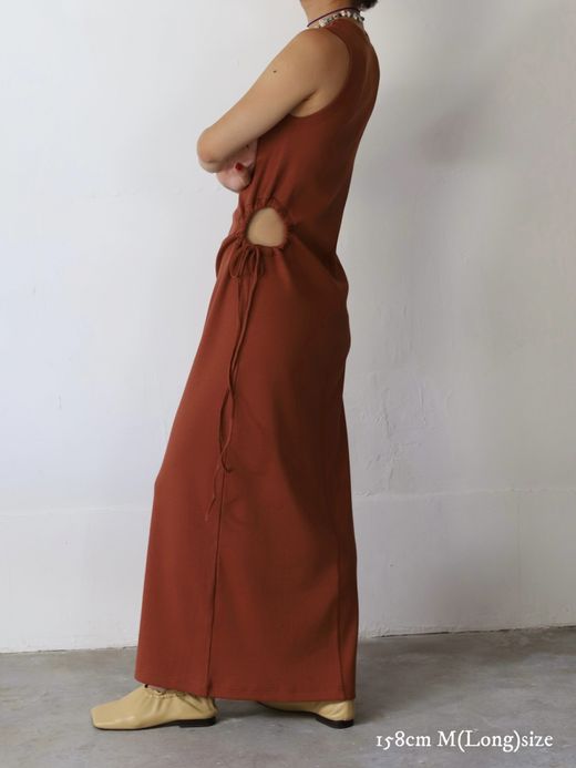 AMBERGLEAM STRETCH RIB ART DRESS / 4colors