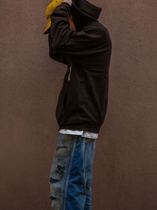 TENBOX SCULL ZIP HOODIE / Brown