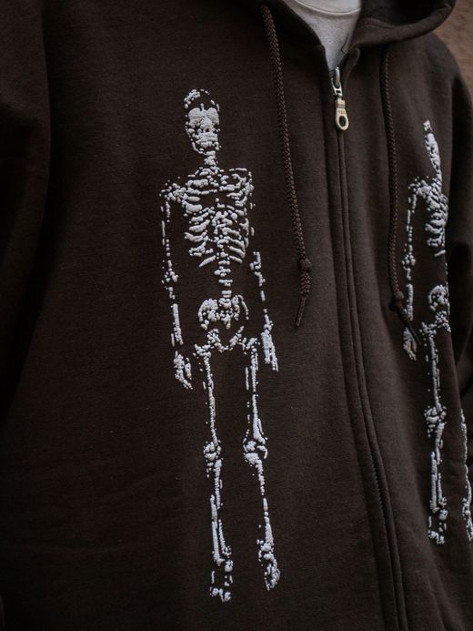 TENBOX SCULL ZIP HOODIE / Brown