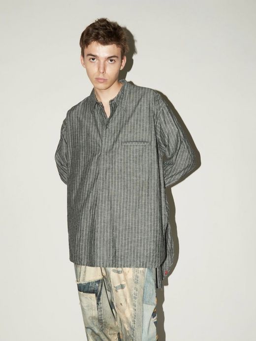 ANACHRONORM PULLOVER LONG SHIRTS / Charcoal
