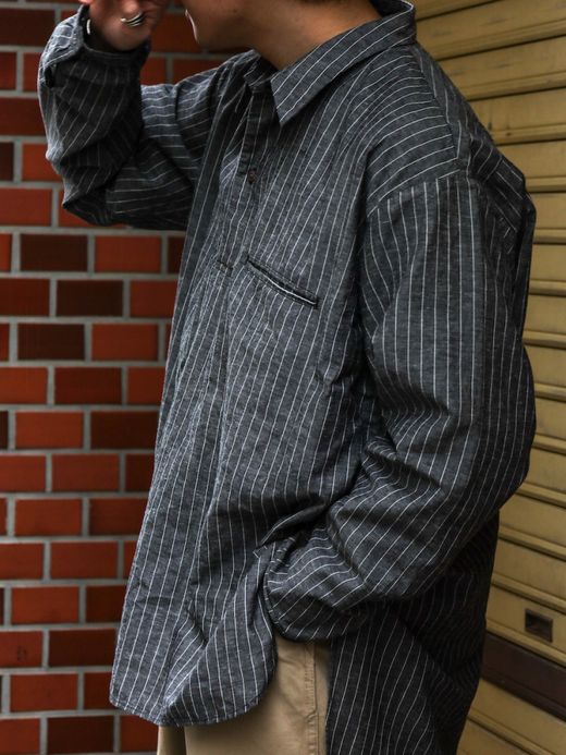 ANACHRONORM PULLOVER LONG SHIRTS / Charcoal