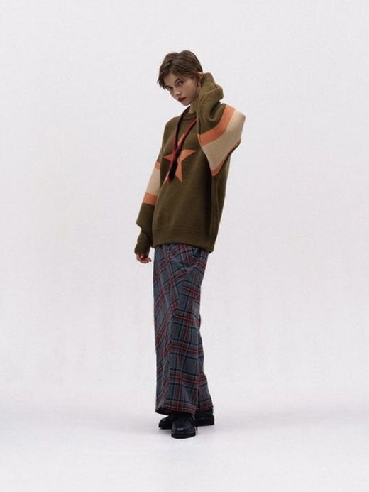 AMBERGLEAM STAR JAGUARD SWEATER / Kahki
