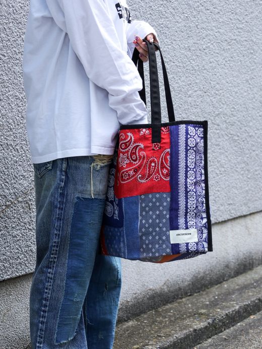 ANACHRONORM REVERSIBLE CAMP STEADY TOTE BAG / Black×multicolor