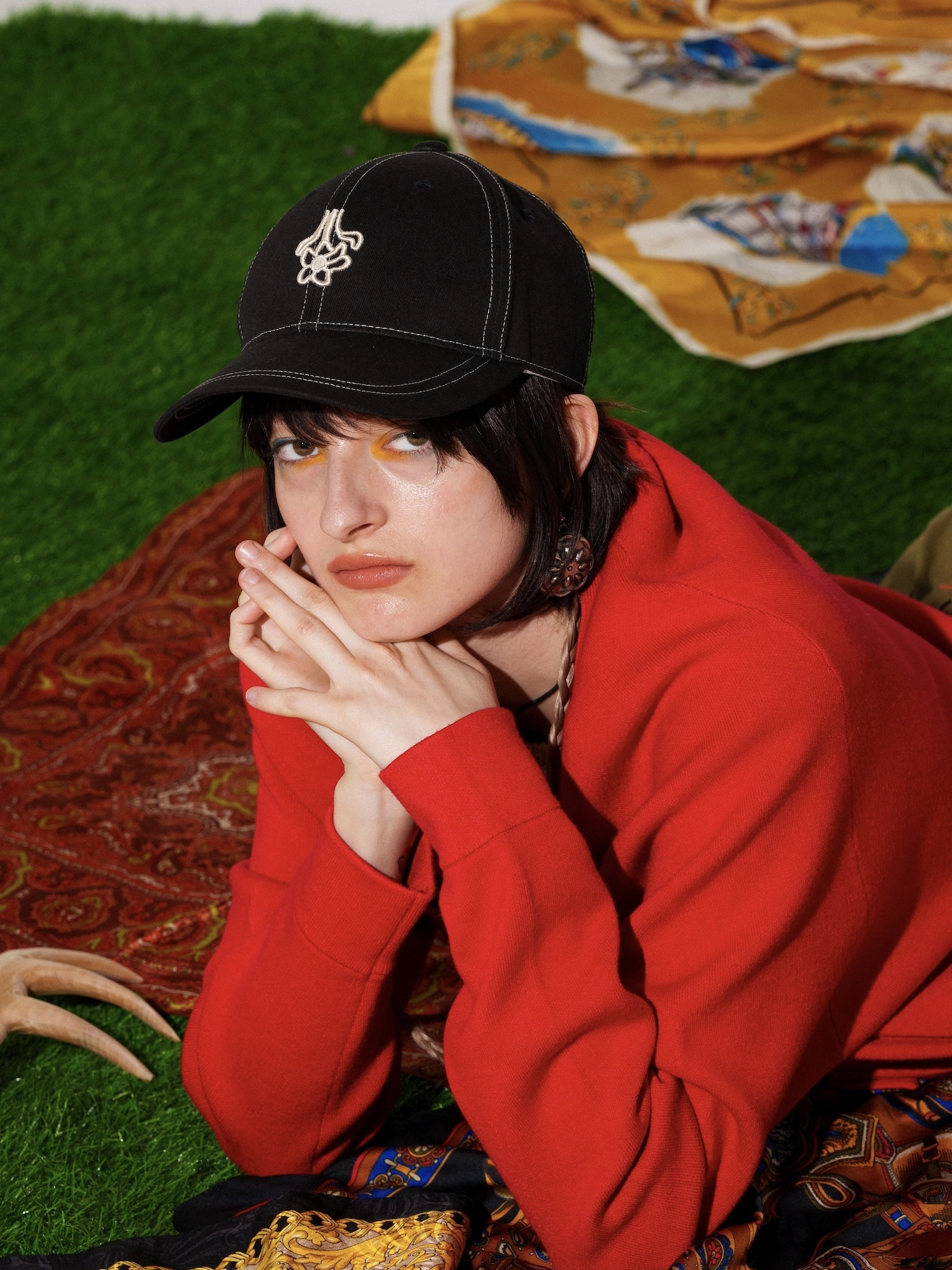 AMBERGLEAM EMBROIDERY LOGO CAP / Black | FLATBUSH（フラット