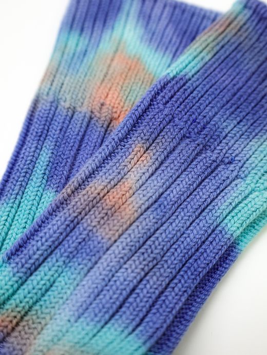 ROTOTO CHUNKY RIBBED CREW SOCKS "TIE DYE" / 2colors