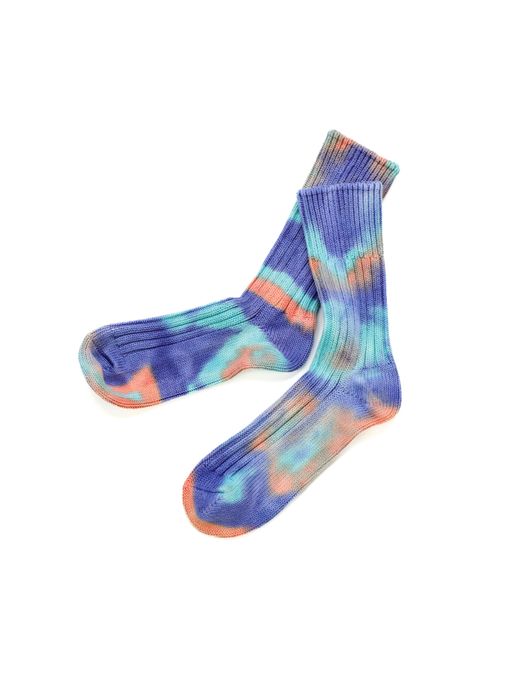 ROTOTO CHUNKY RIBBED CREW SOCKS "TIE DYE" / 2colors