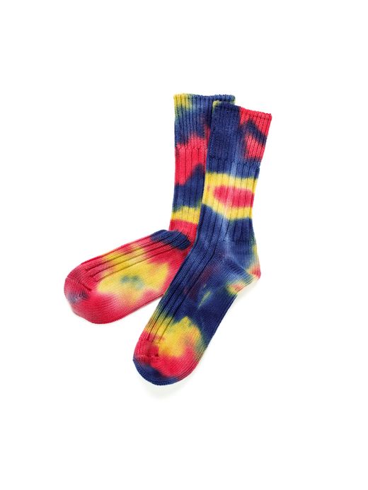 ROTOTO CHUNKY RIBBED CREW SOCKS "TIE DYE" / 2colors