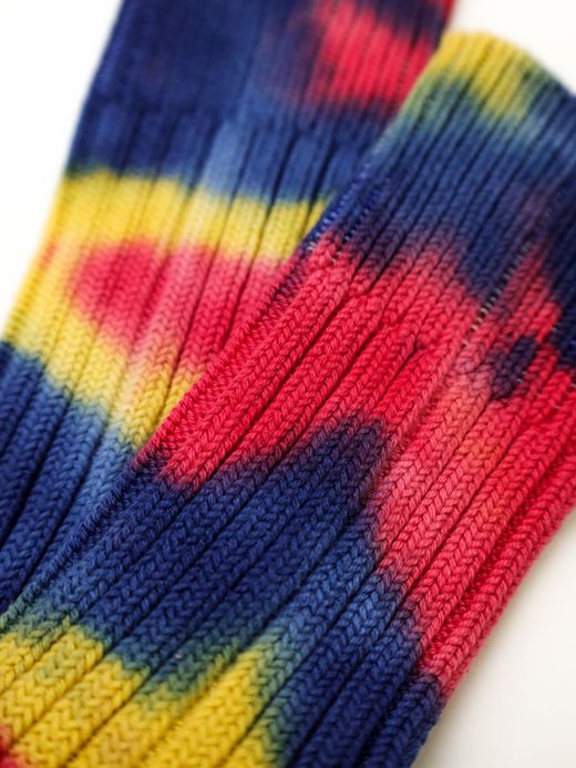 ROTOTO CHUNKY RIBBED CREW SOCKS "TIE DYE" / 2colors