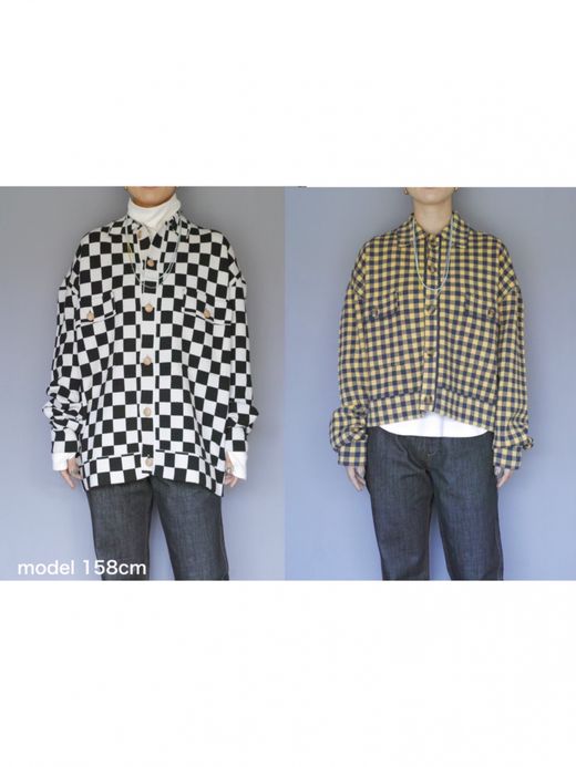 AMBERGLEAM JACQUARD KNIT TRUCKER / Yellow check