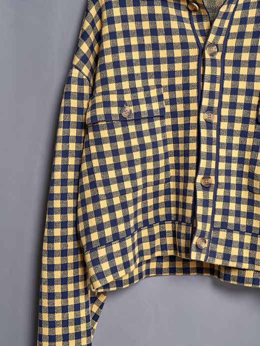 AMBERGLEAM JACQUARD KNIT TRUCKER / Yellow check