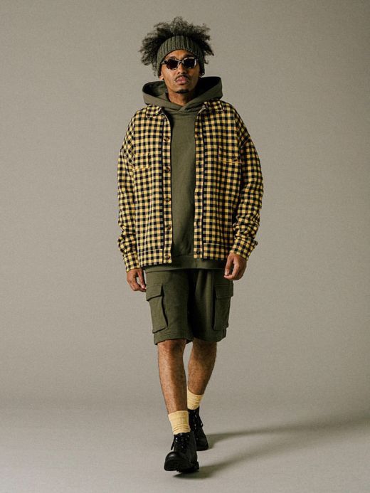 AMBERGLEAM JACQUARD KNIT TRUCKER / Yellow check