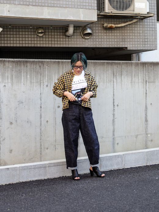 AMBERGLEAM JACQUARD KNIT TRUCKER / Yellow check