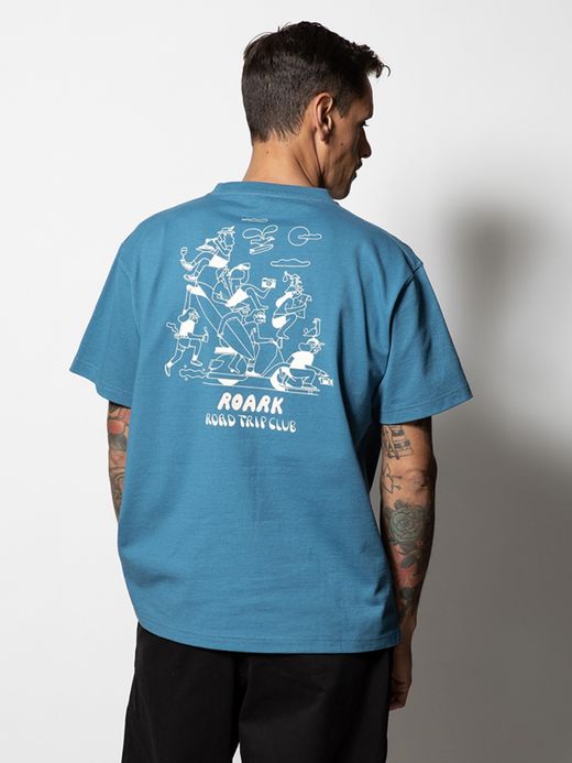 ROARK REVIVAL "ROADTRIP CLUB" FINE TECH DRY TEE / Steel blue