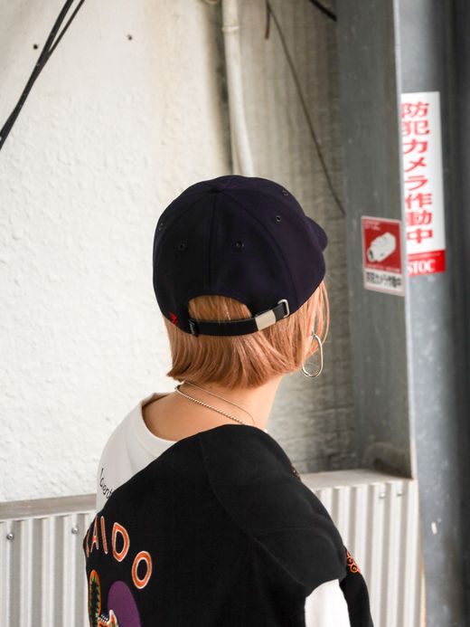 ROARK REVIVAL "WAYWARD YOUTH" WOOLY 8 PANEL CAP-MID HEIGHT / Navy