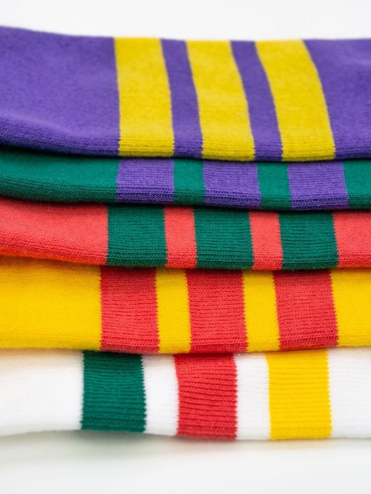 ROTOTO FINE PILE STRIPED CREW SOCKS
