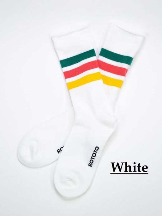 ROTOTO FINE PILE STRIPED CREW SOCKS