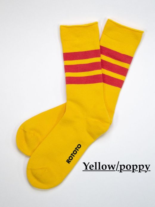 ROTOTO FINE PILE STRIPED CREW SOCKS