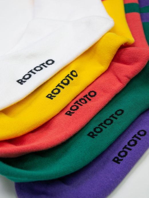 ROTOTO FINE PILE STRIPED CREW SOCKS