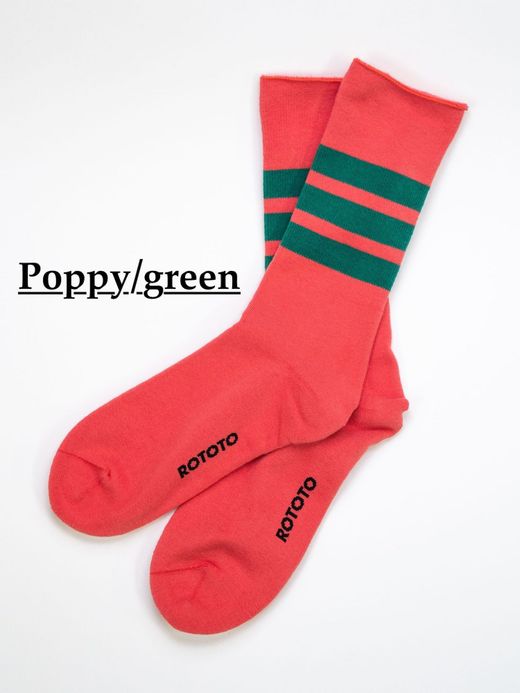 ROTOTO FINE PILE STRIPED CREW SOCKS