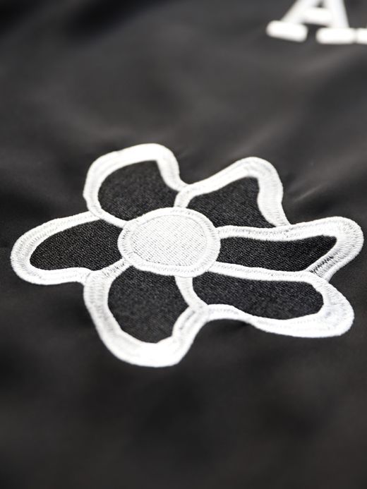 AMBERGLEAM EMBROIDERY SATIN BLOUSON / Black