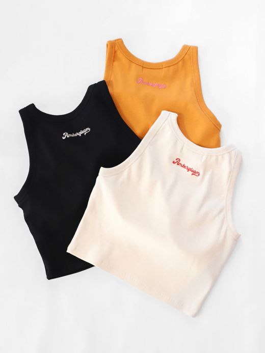 AMBERGLEAM STRETCH RIB BRA TANKTOP / 3colors