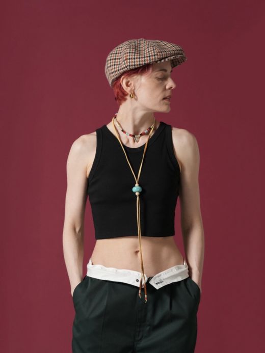 AMBERGLEAM STRETCH RIB BRA TANKTOP / 3colors