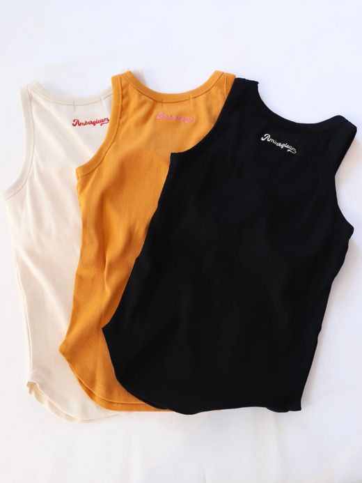 AMBERGLEAM STRETCH RIB BRA TANKTOP / 3colors