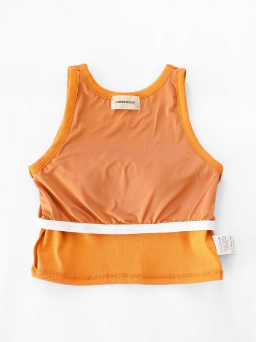 AMBERGLEAM STRETCH RIB BRA TANKTOP / 3colors