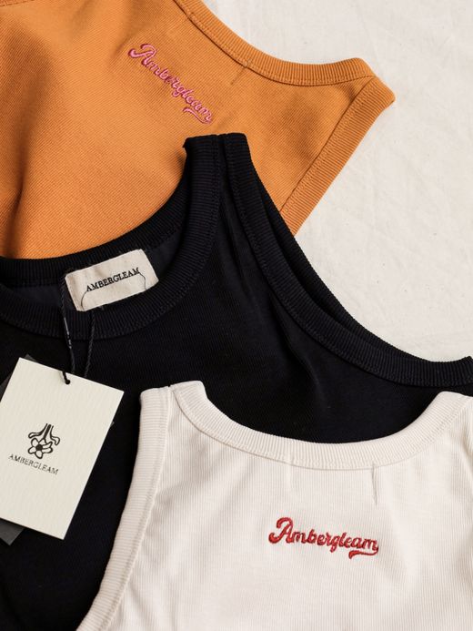 AMBERGLEAM STRETCH RIB BRA TANKTOP / 3colors