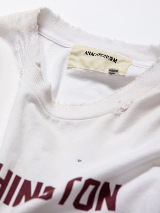 ANACHRONORM WASHINGTON DAMAGED PRINT T-S / Burgundy print