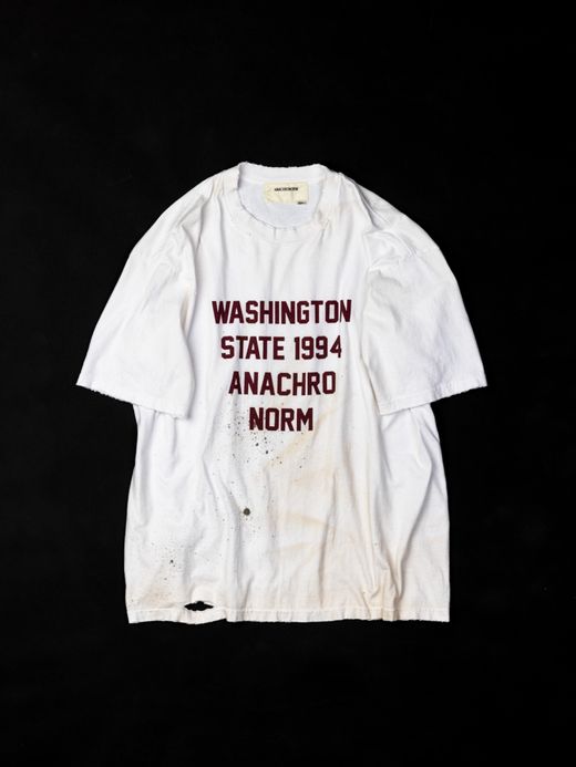 ANACHRONORM WASHINGTON DAMAGED PRINT T-S / Burgundy print