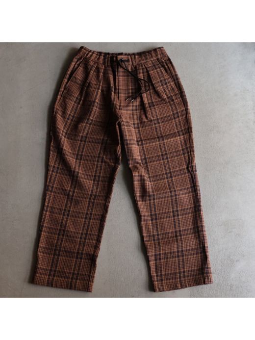 Audience 10/2 ヘビーツイル オンブレチェック 2タックワイドパンツ / Camel  chidori