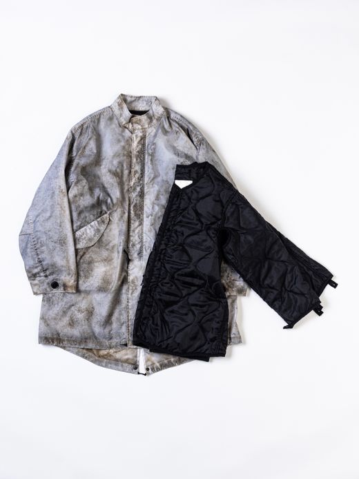ANACHRONORM DIRTPAINT NYLON MODS COAT / White