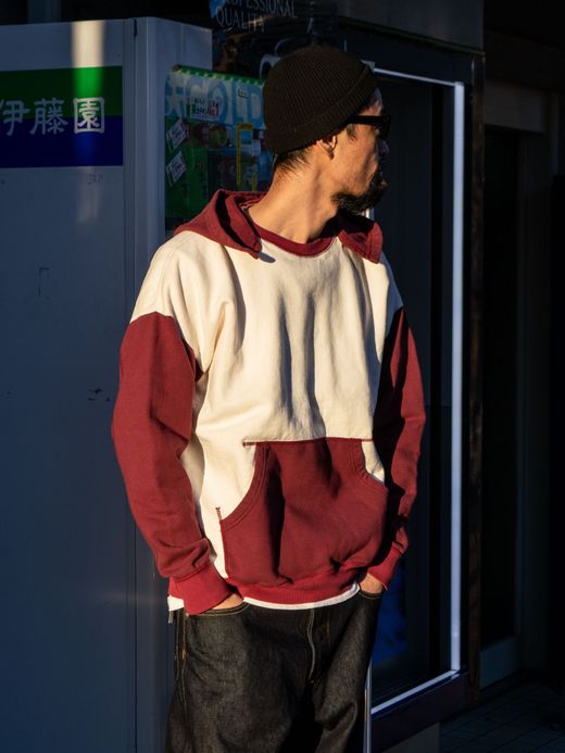 THE UNION "ATOZUKE"SWEAT HOODIE / White×red