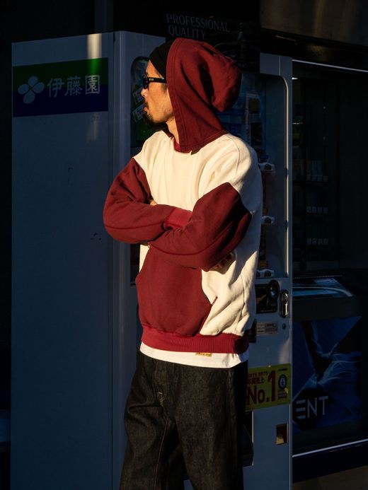 THE UNION "ATOZUKE"SWEAT HOODIE / White×red
