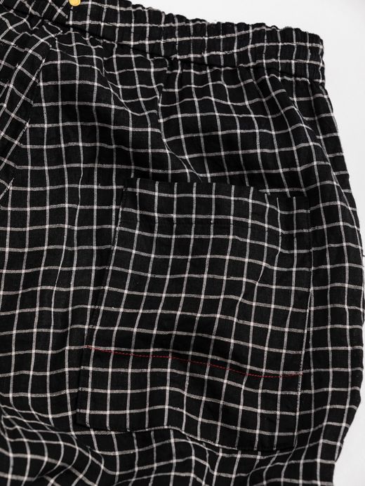 ANACHRONORM ROOM WIDE EASY PANTS / Black check