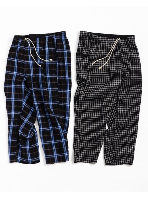 ANACHRONORM ROOM WIDE EASY PANTS / Black check